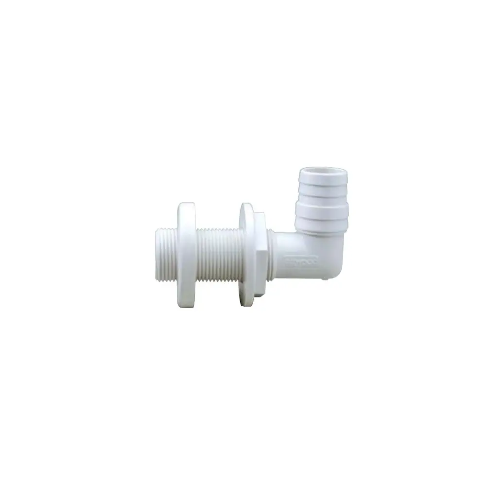 Boat Scupper - 90° Thru-Hull Connector - For 1-1/8" - 1-1/4" Hose - White - ATT3879-1